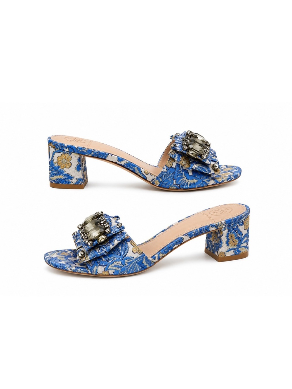 NWT Tory Burch Valentina Bow Slide Block Heels - Picture 2 of 3